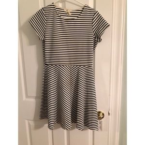 Black & white stripped skater dress